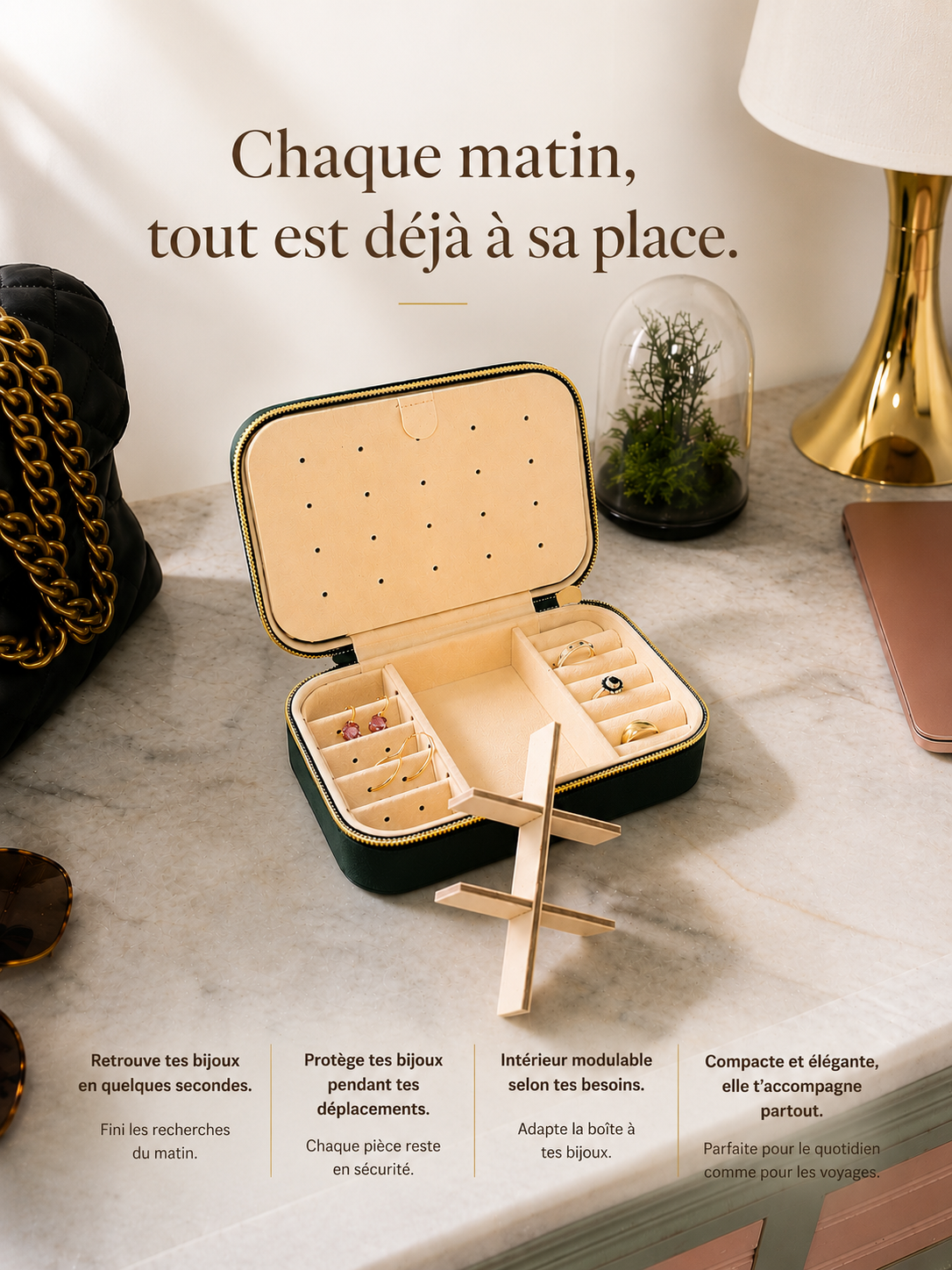 Boîte à bijoux de voyage élégante – SELUNE